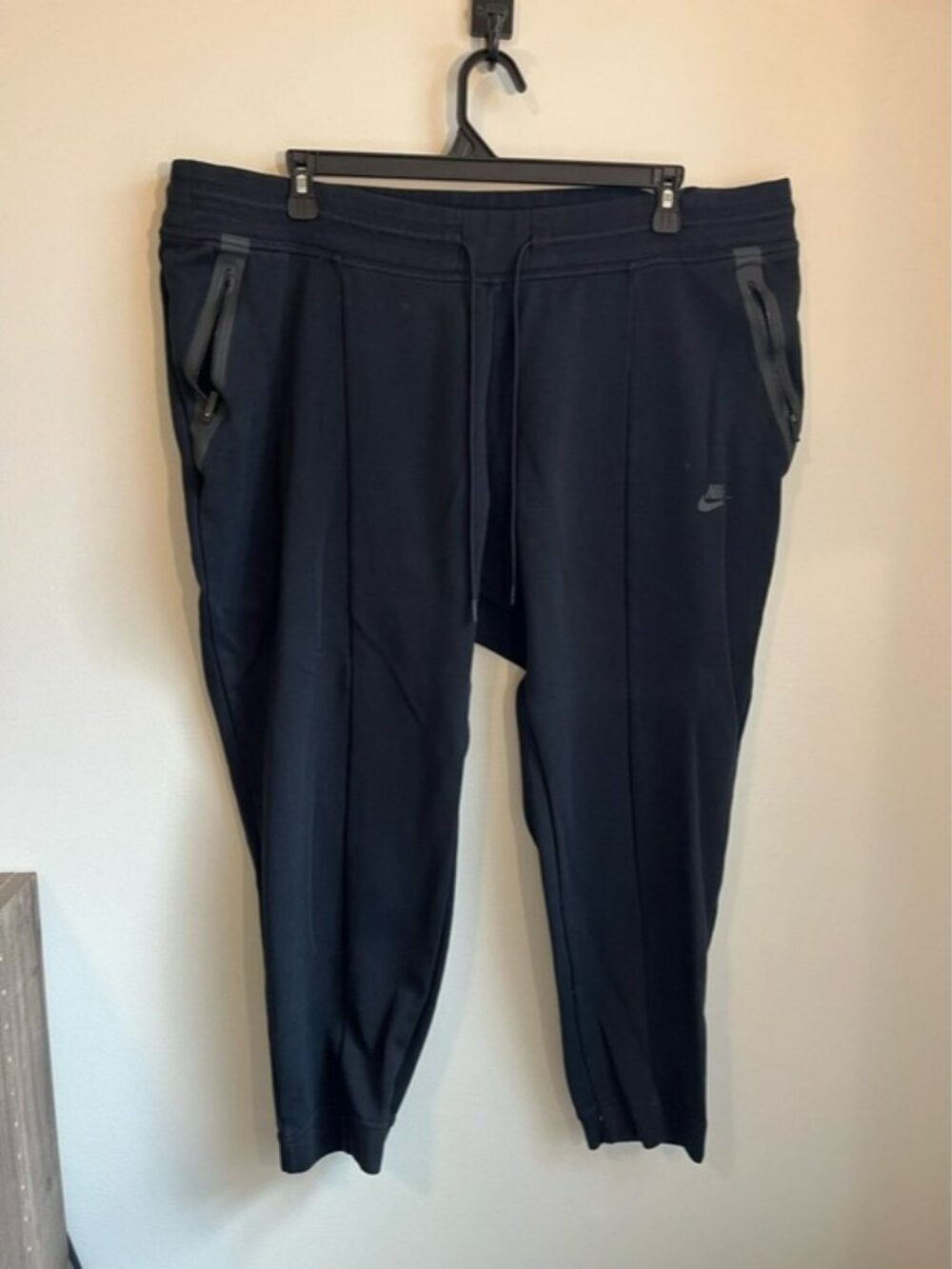 NIKE Black Slim Tech Joggers with Zipper Pockets